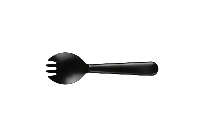 Spork nero in plastica usa e getta