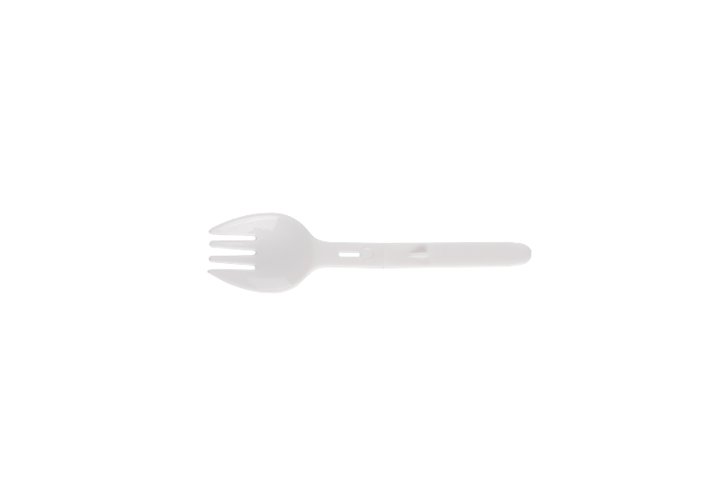 Spork rotondo di plastica da asporto pieghevole di dimensioni mini in plastica usa e getta