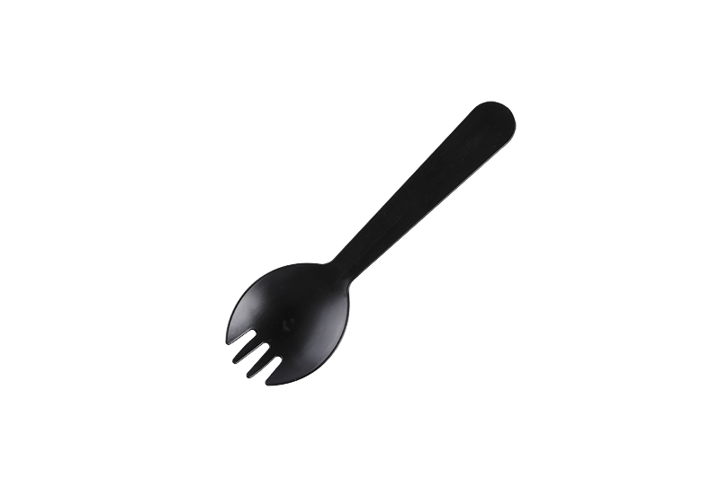 Spork nero in plastica usa e getta