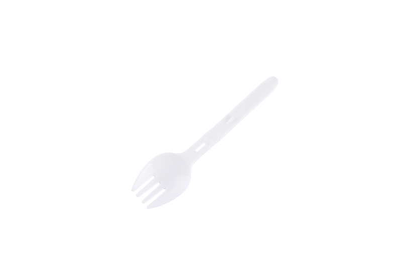 Spork rotondo di plastica da asporto pieghevole di dimensioni mini in plastica usa e getta